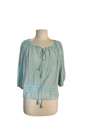 Ralph Lauren Denim & Supply Women's RL Boho Peasant Top Blue XS Festival Beachy
